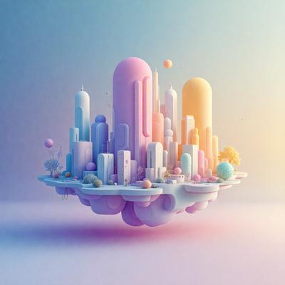 The primary subject of the image is a large, colorful, and intricately designed cityscape. The setting is a white surface, which serves as a backdrop for the cityscape. The visual style of the image is digital art, as it is a detailed and vibrant illustration of a city. The colors and mood of the image are lively and energetic, with a variety of colors and patterns that create a dynamic and engaging atmosphere.